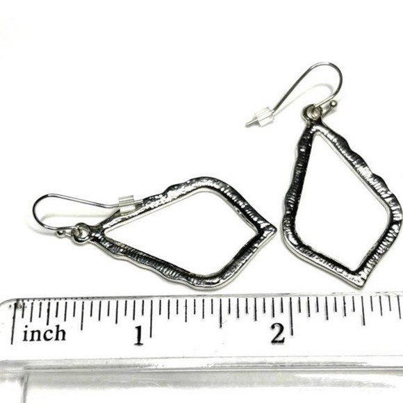 2” Earrings Crystal CZ Silver Drop Dangle Open Kendra Scott Sophee STYLE S21 - Picture 3 of 3